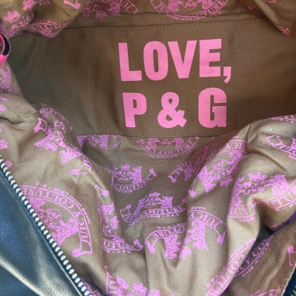 VTG Y2K Juicy Couture Purse Black Leather Studded Satchel Bikercore Grunge Goth - Picture 10 of 16